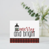 明るいメリー国の素朴クリスマスカード ポストカード (スタンド正面)