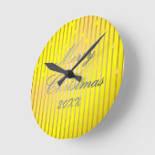 明るいメリー壁の時計を照らす ラウンド壁時計 (傾斜)