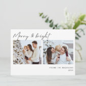 明るいメリー家族のシンプルクリスマス写真 シーズンカード (スタンド正面)