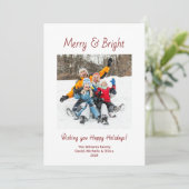 明るいメリー家族のモダン写真クリスマス シーズンカード (スタンド正面)