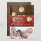明るいメリー家族の写真カード シーズンカード (正面/裏面)