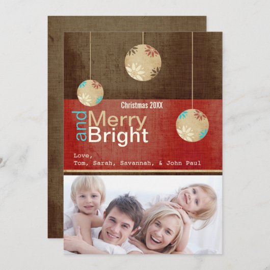 明るいメリー家族の写真カード シーズンカード