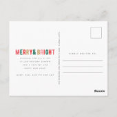 明るいメリー家族の写真クリスマスホリデー ポストカード (裏面)