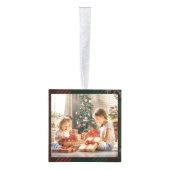 明るいメリー家族の写真クリスマス休暇 キューブオーナメント (右)