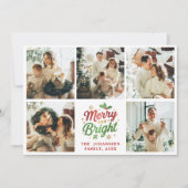 明るいメリー家族の写真コラージュのクリスマス シーズンカード (正面)