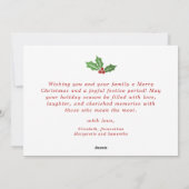 明るいメリー家族の写真コラージュのクリスマス シーズンカード (裏面)