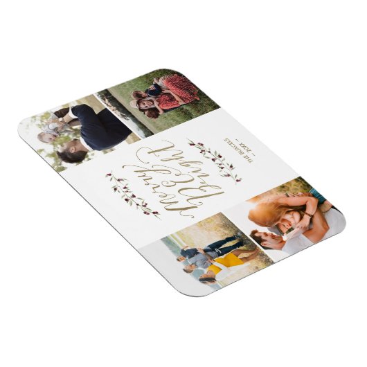 明るいメリー家族の写真コラージュのクリスマス マグネット (右側)