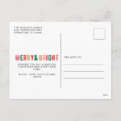 明るいメリー家族写真予算クリスマス シーズンポストカード (裏面)
