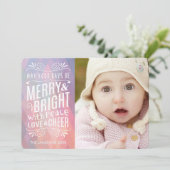明るいメリー幾何モダンパステル写真 シーズンカード (スタンド正面)