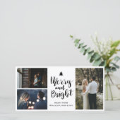 明るいメリー手書きスクリプトの休日の写真 シーズンカード (スタンド正面)