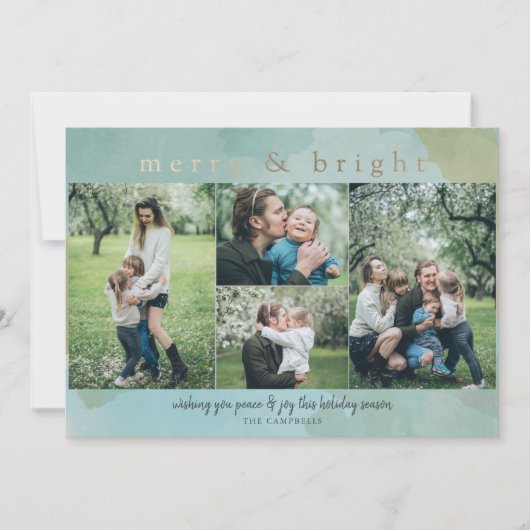 明るいメリー抽象芸術フォトコラージュ シーズンカード (正面)