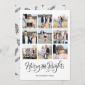 明るいメリー書道のクリスマスフォトカード 招待状 (正面/裏面)