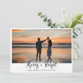 明るいメリー書道シンプル写真 シーズンカード (スタンド正面)