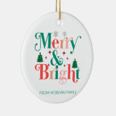 明るいメリー松の木の雪片 セラミックオーナメント (右)