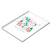 明るいメリー松の木の雪片 ノートブック (左側)