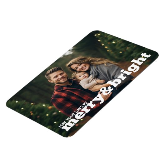 明るいメリー水平クリスマスの写真 マグネット (左側)