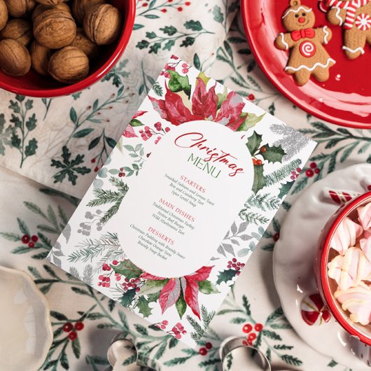 明るいメリー水色のクリスマス植物学 招待状