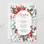 明るいメリー水色のクリスマス植物学 招待状 (正面)