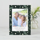 明るいメリー水色の冬の緑の写真 シーズンカード (スタンド正面)