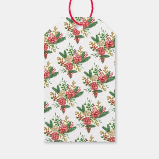 明るいメリー水色の家族の写真の休日 ギフトタグ (裏面)