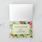 明るいメリー水色の緑の写真コラージュ シーズンカード (内部)