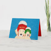 明るいメリー犬のクリスマスカード シーズンカード (正面)