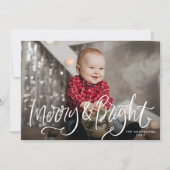 明るいメリー白い手書きオーバーレイ写真 シーズンカード (正面)