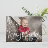 明るいメリー白い手書きオーバーレイ写真 シーズンカード (スタンド正面)