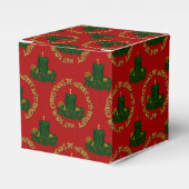 明るいメリー緑のクリスマスキャンドルsqの好意ボックス フェイバーボックス (正面サイド)