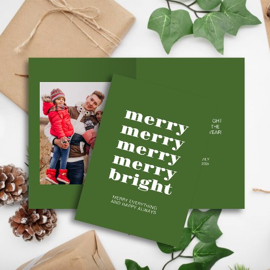 明るいメリー緑のモダン写真 シーズンカード