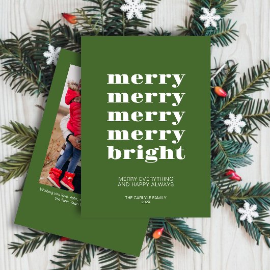 明るいメリー緑のモダン写真 シーズンカード