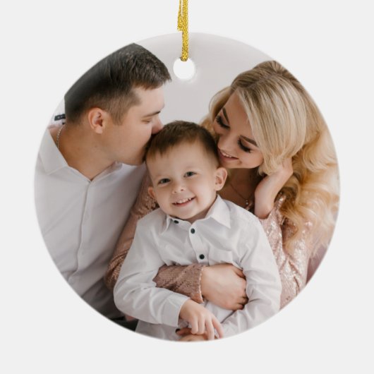 明るいメリー緑の休日の写真 セラミックオーナメント (裏面)