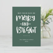 明るいメリー緑の休日グリーティングカード シーズンカード (スタンド正面)