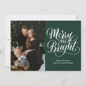 明るいメリー緑の書道の写モダン真 シーズンカード (正面)