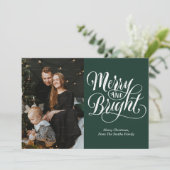 明るいメリー緑の書道の写モダン真 シーズンカード (スタンド正面)