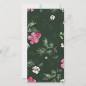 明るいメリー緑色のピンク色の水色の花を シーズンカード (裏面)