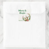 明るいメリー美しいトナカイのシール スクエアシール (バッグ)