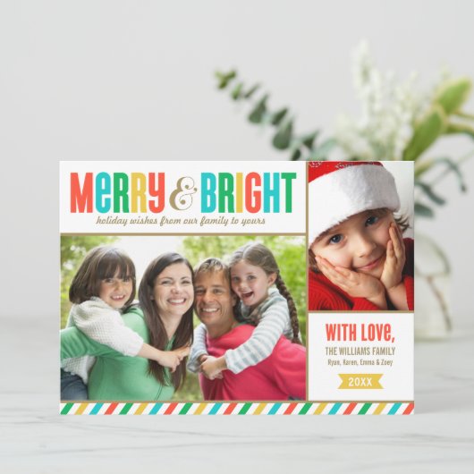 明るいメリー色とはっきりしたの写真をストライプ表示 シーズンカード (スタンド正面)