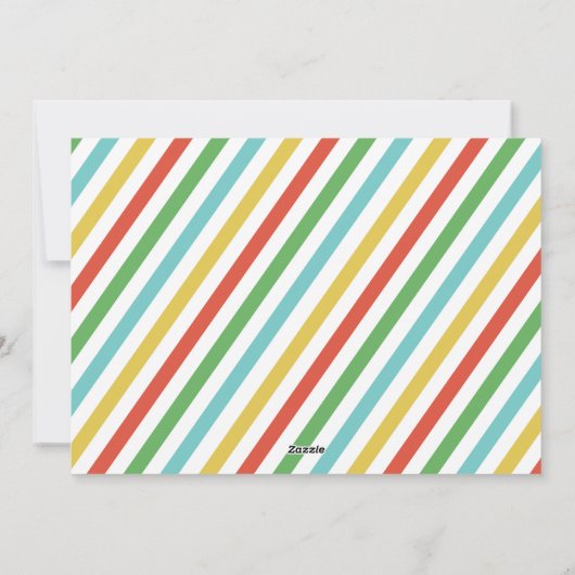 明るいメリー色とはっきりしたの写真をストライプ表示 シーズンカード (裏面)