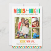 明るいメリー色とはっきりしたの写真をストライプ表示 シーズンカード (正面)