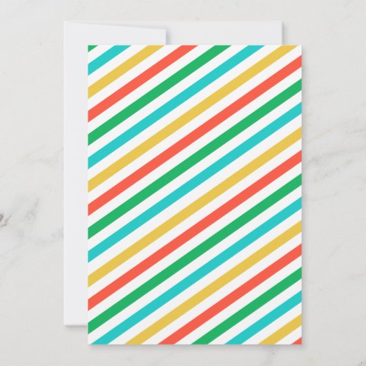 明るいメリー色とはっきりしたの写真をストライプ表示 シーズンカード (裏面)