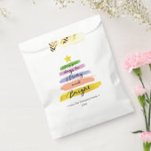 明るいメリー虹の水色のクリスマスツリー フェイバーバッグ (封をした状態)