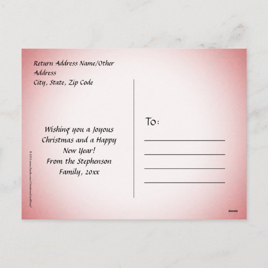 明るいメリー赤いダマスクが シーズンポストカード (裏面)