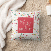 明るいメリー赤い緑の黄色い大きなスパッタ クッション (ブランケット)