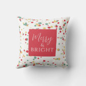 明るいメリー赤い緑の黄色い大きなスパッタ クッション (裏面)