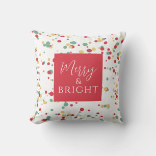 明るいメリー赤い緑の黄色い大きなスパッタ クッション