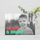 明るいメリー赤と緑のネオンの写真 シーズンカード (スタンド正面)