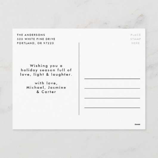 明るいメリー赤と緑のネオンの写真 シーズンポストカード (裏面)