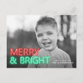 明るいメリー赤と緑のネオンの写真 シーズンポストカード (正面)