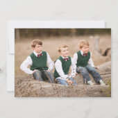 明るいメリー赤のエレガントスクリプト写真コラージュ シーズンカード (裏面)